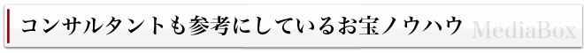 コンサルタントも参考にしているお宝ノウハウ