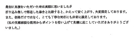 最初に見積をいただいた時は高額に思いましたが折り込み無しで郵送した場合と比較すると、かえって安く上がり、大変満足しております。また、価格だけではなく、とても丁寧な対応にも非常に満足しております。（私の支離滅裂な説明からポイントを拾い上げて見積に起こしていただきありがとうございました。）