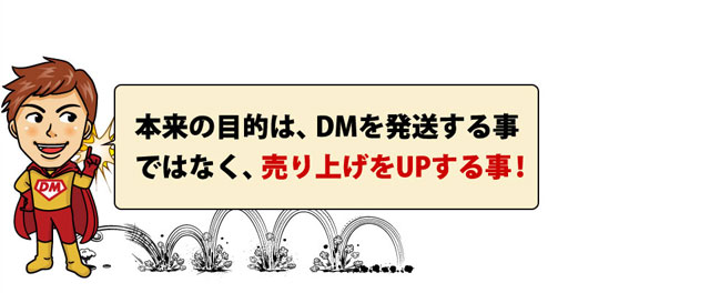 本来の目的は、DMを発送する事ではなく、売上をUPする事！