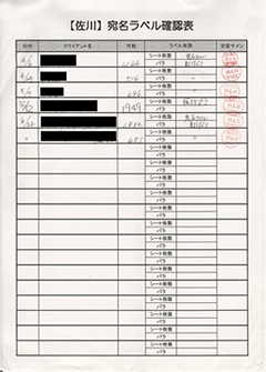 宛名ラベル確認表